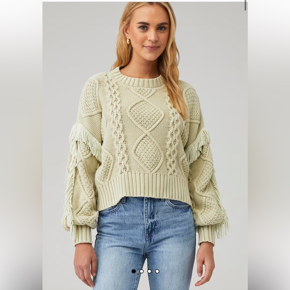 Line and Dot Jasper Fringe Sweater Size M